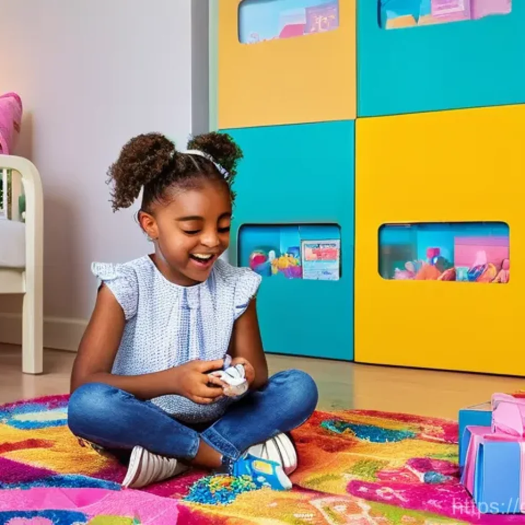 LOL 서프라이즈의 소비자 만족도 조사 - **Prompt 1: The Joy of Unboxing**
A delighted 8-year-old girl with bright, sparkling eyes is sit...
