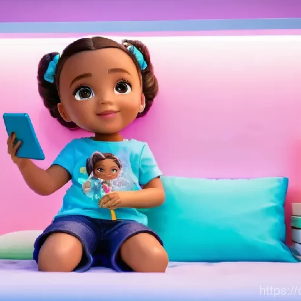 LOL 서프라이즈의 디지털 콘텐츠 확장 계획 - **Prompt 1: Digital Unboxing Delight**
    "A joyful, brightly lit scene in a modern child's bedroom...