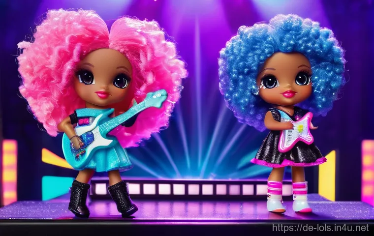 LOL 서프라이즈의 장난감 트렌드 분석 - **"OMG Dolls: Fashion Statement on the Runway"**: A full-body shot of a highly detailed LOL Surprise...