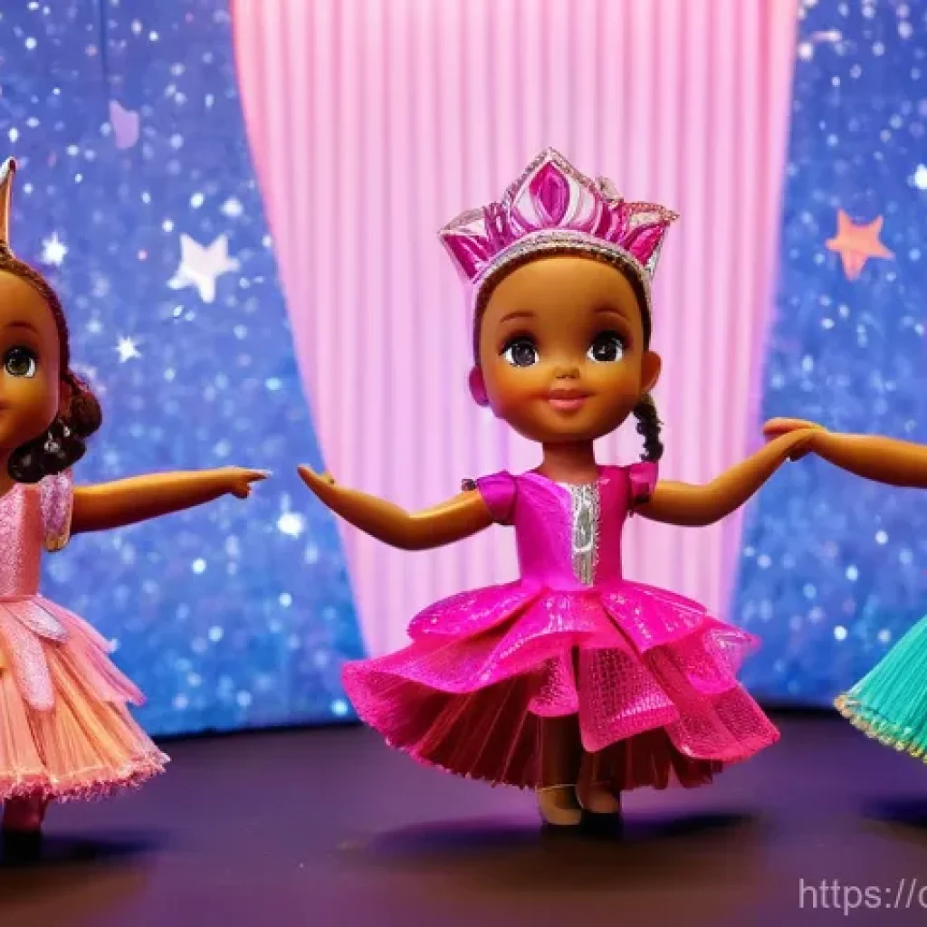 LOL 서프라이즈를 활용한 창의적인 활동법 - **Prompt:** A vibrant and whimsical LOL Surprise doll musical stage performance. The dolls, dressed ...