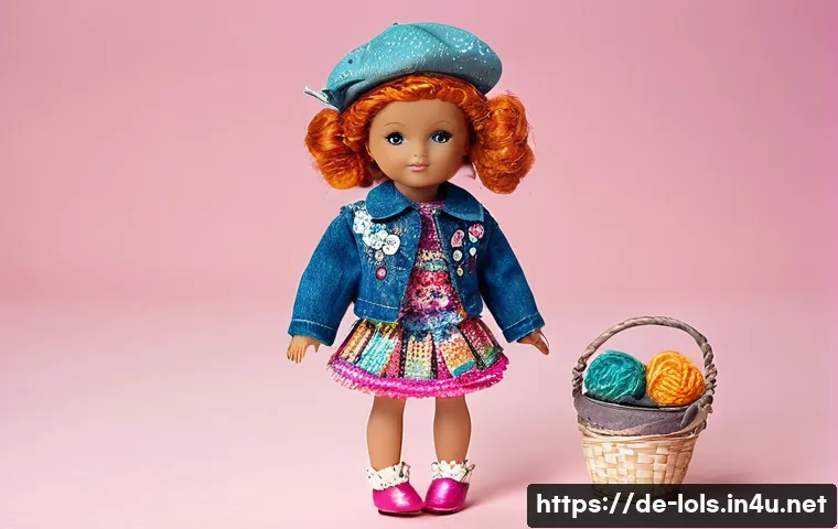 LOL 서프라이즈의 비공식 아이템 제작 사례 - **Prompt: Upcycled L.O.L. Doll Fashion Showcase**
    "A vibrant, eye-level close-up shot of an L.O....