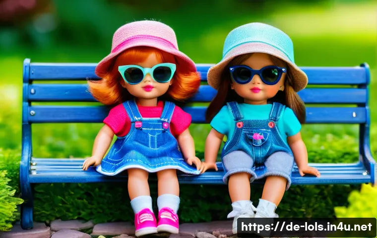 LOL 서프라이즈와 관련된 독창적인 콘텐츠 제작법 - A vibrant outdoor photoshoot featuring several LOL Surprise dolls posed as mini-models in a beautifu...