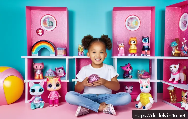 LOL 서프라이즈의 장난감 컬렉션의 가치 - A vibrant, colorful scene of a child&rsquo;s playroom filled with a variety of LOL Surprise toys, includin...