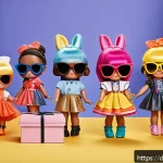 LOL 서프라이즈의 소비자 만족도를 높이는 방법 - A vibrant and playful scene featuring a diverse group of LOL Surprise dolls dressed in colorful, tre...